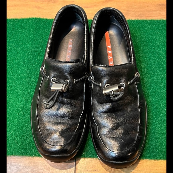 Prada Vibram Black Slip On Loafers size EU 39 US 8 - Picture 1 of 15